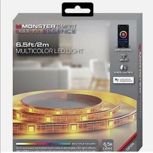 MONSTER SMART GOOGLE ASSISTANT MULTICOLOR LED LIGHT STRIP – 6.5 FT - NEW